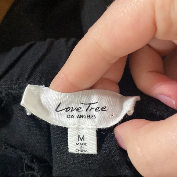 Love tree black linen blend straight leg drawstring waist leg size M - Picture 9 of 11